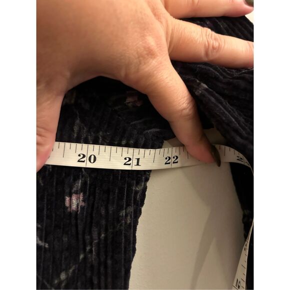 VTG Talbots Wide Wale Corduroy Floral Maxi Dress sz 14 front button Boho Cottage - Picture 6 of 7